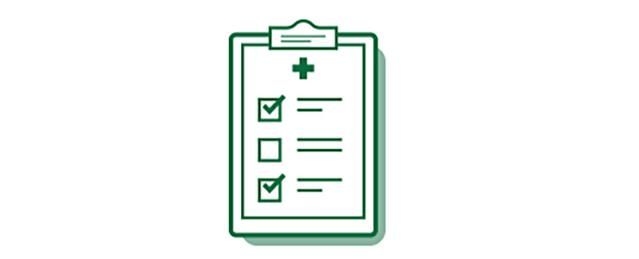 Medical checklist icon of cataract surgery options